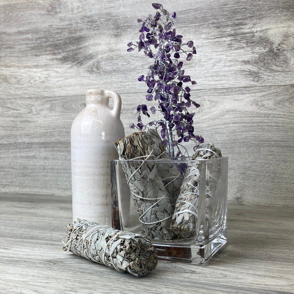 White Sage Single Smudging Bundle 4.5 x1"-Incense-Angelic Healing Crystals Wholesale