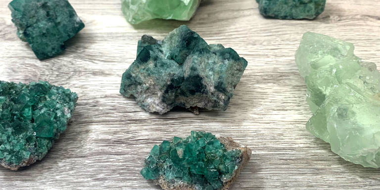 Green fluorite clusters
