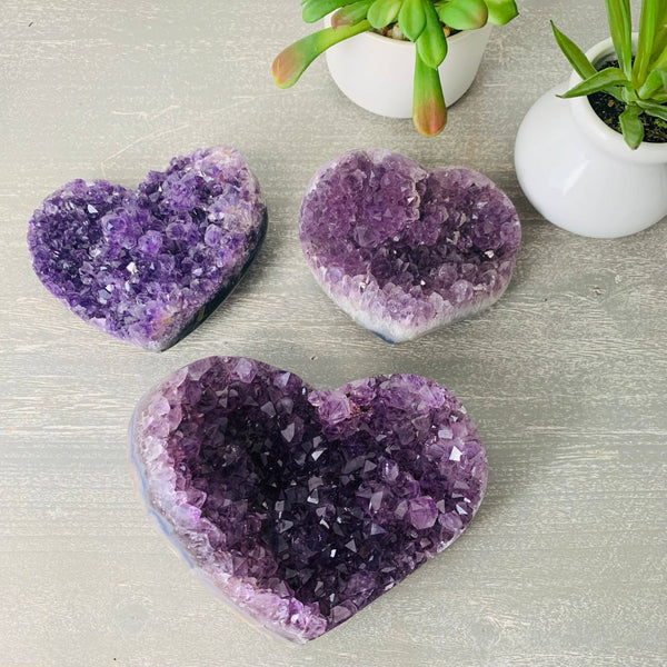 Wholesale Amethyst AA Cluster Heart - Brazil (3.5-5")-Hearts-Angelic Healing Crystals Wholesale