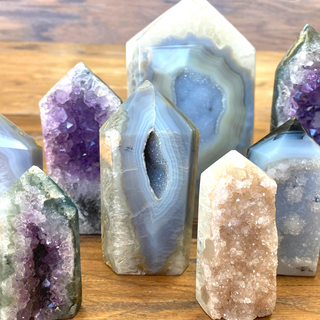 Wholesale Amethyst Agate Geode Pillars 4-6" .5-.99kg-Pillars-Angelic Healing Crystals Wholesale