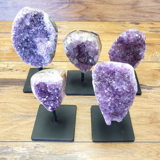 Wholesale Amethyst Cluster w/ Stand 6"-7"-Clusters-Angelic Healing Crystals Wholesale