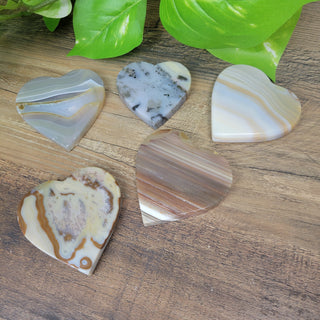 Agate Slice Thin Heart - Small (1-4")-Hearts-Angelic Healing Crystals Wholesale