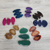 Agate Triple Slice Pendant - Natural, Green, Pink, Blue, Purple, Teal-Pendants-Angelic Healing Crystals Wholesale