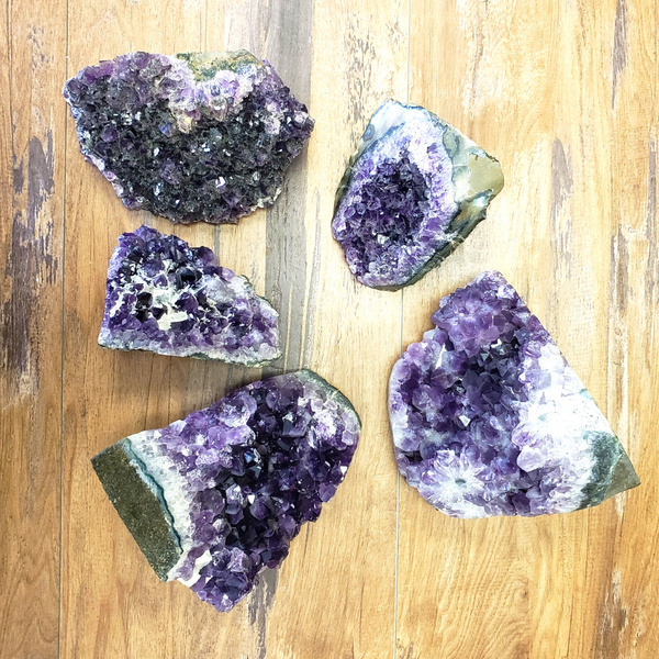 Amethyst Cut Base Geode 5.5-7" over 1.0 lb-Specimens-Angelic Healing Crystals Wholesale