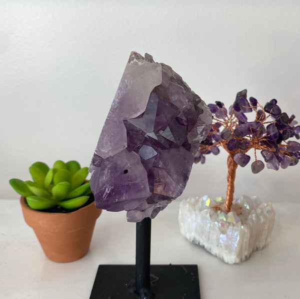 Amethyst Specimen on Iron Stand 5.75 to 7"-Specimen on Stand-Angelic Healing Crystals Wholesale