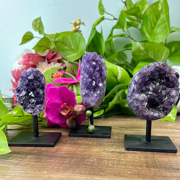 Amethyst Specimen on Stand 3.5-5.5”-Specimen on Stand-Angelic Healing Crystals Wholesale
