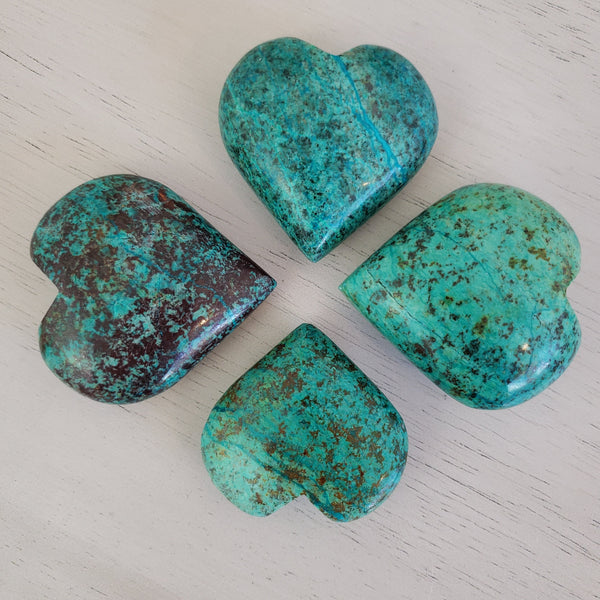 Chrysocolla Polished Hearts-Hearts-Angelic Healing Crystals Wholesale