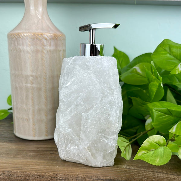 Clear Quartz Soap Dispenser-Soap & Lotion Dispensers-Angelic Healing Crystals Wholesale