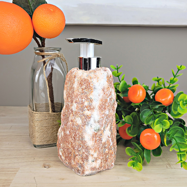 Orange Calcite Soap Dispenser-Soap & Lotion Dispensers-Angelic Healing Crystals Wholesale