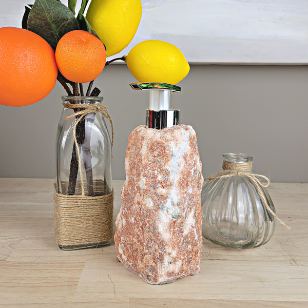 Orange Calcite Soap Dispenser-Soap & Lotion Dispensers-Angelic Healing Crystals Wholesale
