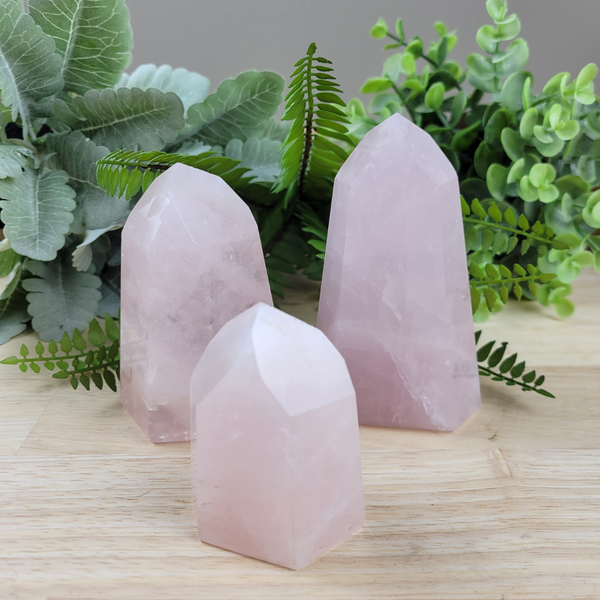 Rose Quartz Polished Point Pillar 2-3.75"-Pillars-Angelic Healing Crystals Wholesale
