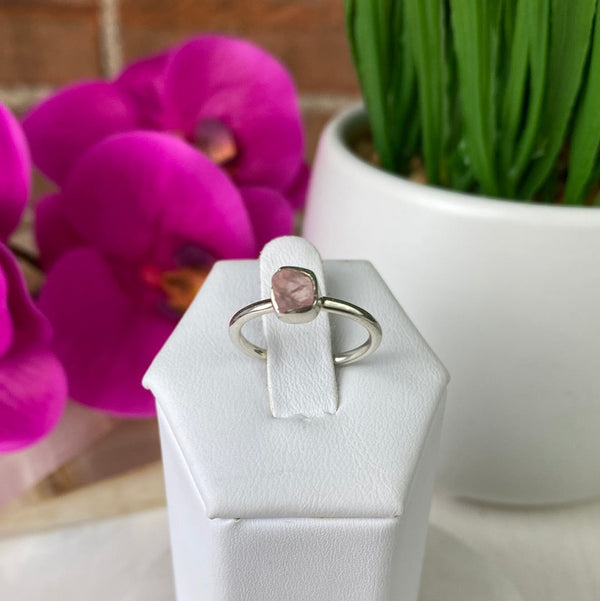 Rough Gemstone Ring (Pink Tourmaline, Emerald, Black Tourmaline, Rhodolite, Rose Qtz, Ruby) Sterling Silver Sized Ring-Rings-Angelic Healing Crystals Wholesale