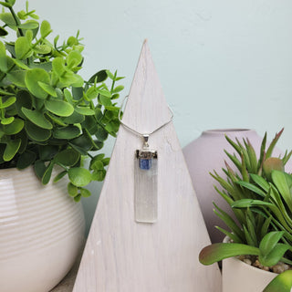 Selenite Blade Silver Plated Pendant (Citrine, Amethyst, Kyanite, Tourmaline)-Pendants-Angelic Healing Crystals Wholesale