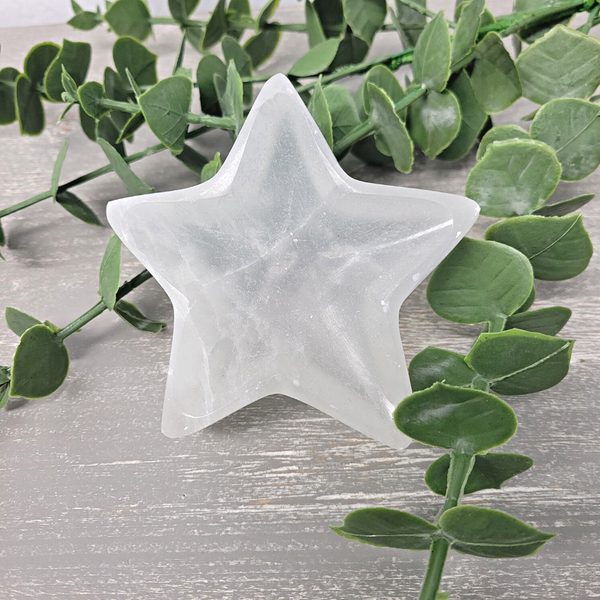 Selenite Star Bowl - 4" x 3.25"-Bowls-Angelic Healing Crystals Wholesale