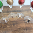 Wine Glass Charms Set of 4-Agate or Assorted Gemstones-Wine Glass Charms-Angelic Healing Crystals Wholesale